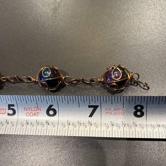 Closing closer make offer.vintage art glass ball copper chunky bracelet - Picture 5 of 7